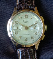 Fifties vintage Fleuron chronograph 18K pink gold